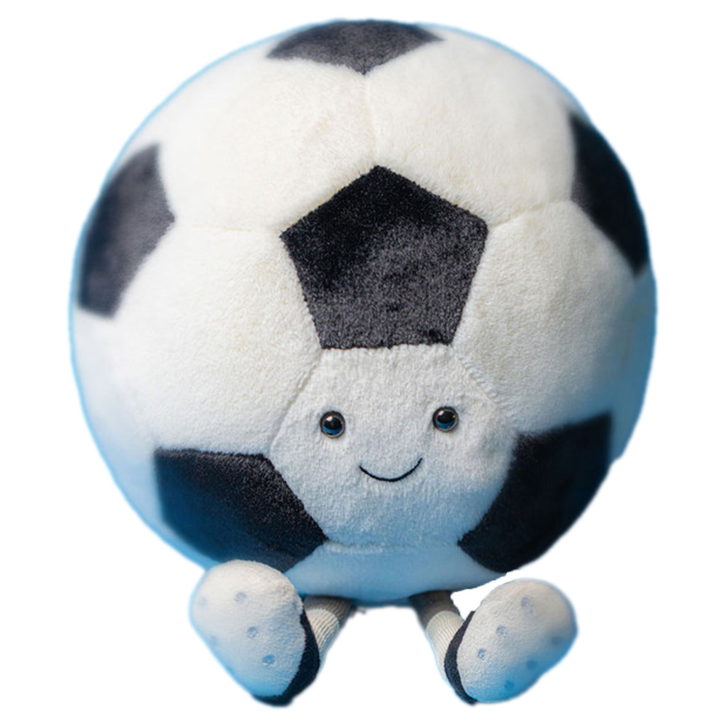 Footie Amuseables Football plush toy sports-themed stuffed animal. Soft plush material safety embroidered face sporty character design. Emotional comfort toy for children imaginative play sports education. Amuseables collection character perfect for gifts birthday Christmas team spirit. Premium stuffing machine washable materials developmental toy for emotional intelligence. Sports fan merchandise football theme collectible huggable design playful companion.
