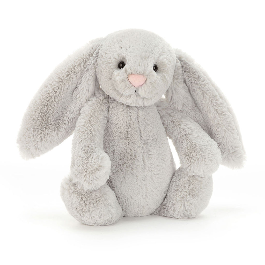 Bashful Silver Bunny premium plush toy with shimmering fur and embroidered eyes. Luxury stuffed animal for children's gifts, Easter basket stuffer, Christmas present, birthday surprise. Hypoallergenic velvety-soft material, child-safe construction, educational emotional development toy. Perfect for newborn gifts, toddler companions, nursery decor, photo props. Collectible bunny series, heirloom-quality stuffed rabbit, sensory development toy for babies and toddlers.