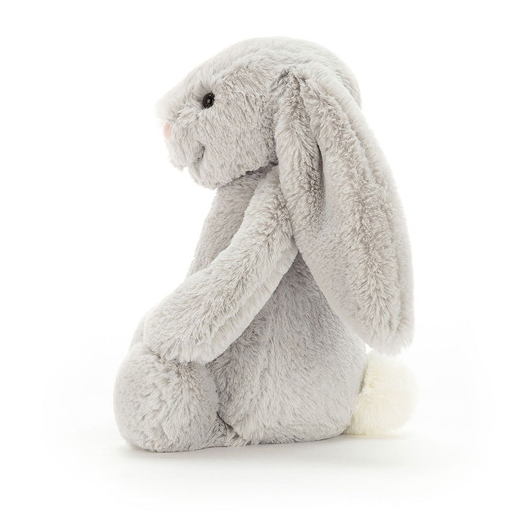 Bashful Silver Bunny premium plush toy with shimmering fur and embroidered eyes. Luxury stuffed animal for children's gifts, Easter basket stuffer, Christmas present, birthday surprise. Hypoallergenic velvety-soft material, child-safe construction, educational emotional development toy. Perfect for newborn gifts, toddler companions, nursery decor, photo props. Collectible bunny series, heirloom-quality stuffed rabbit, sensory development toy for babies and toddlers.