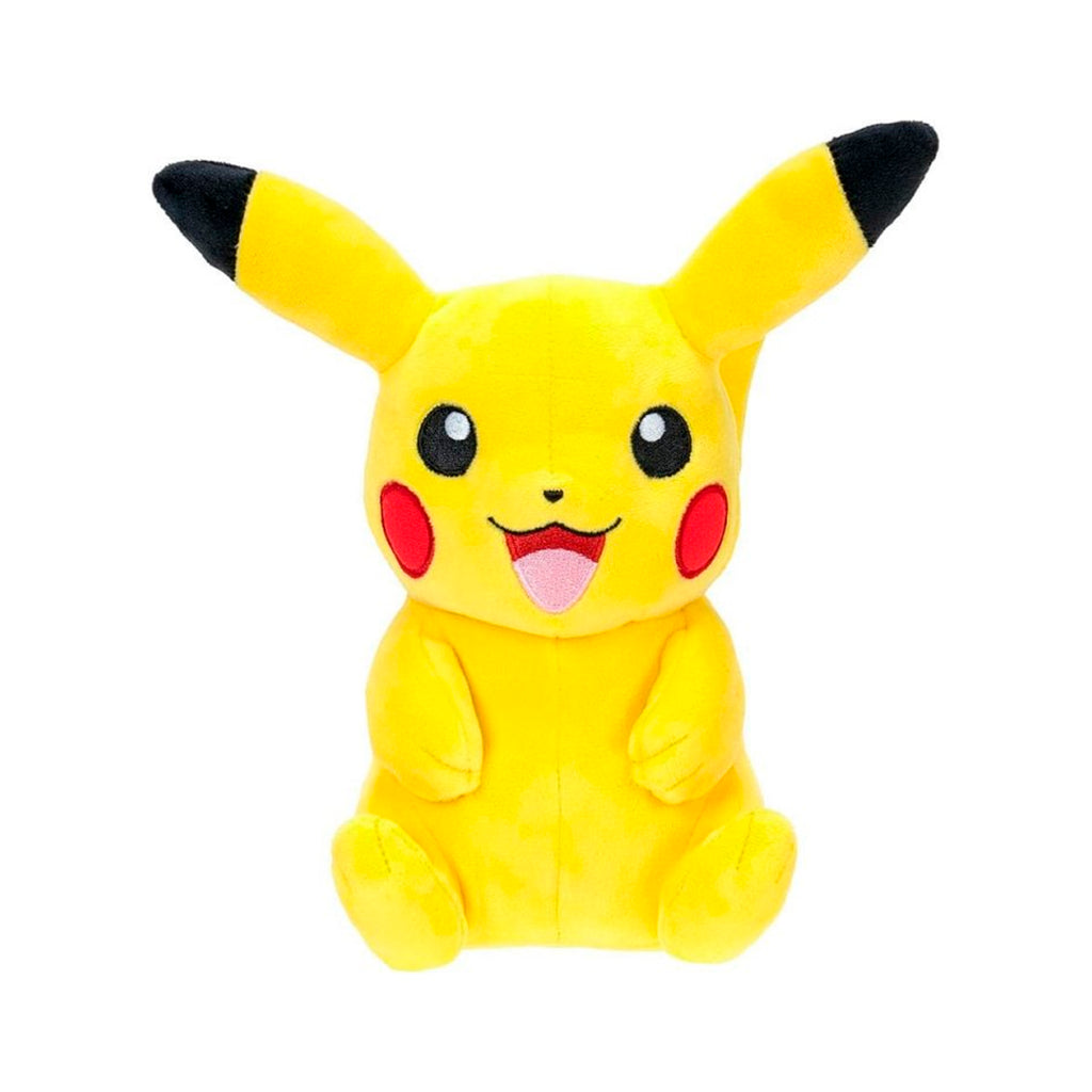 Pika soft Pikachu plush officially licensed Pokémon stuffed animal for children. Ultra-soft hypoallergenic plush toy with safety embroidered eyes and features. Perfect hugging size for toddlers ages 0-8 years, educational emotional development toy, sensory comfort friend. Best birthday Christmas holiday gift for Pokémon fans boys girls, machine washable durable construction. 
