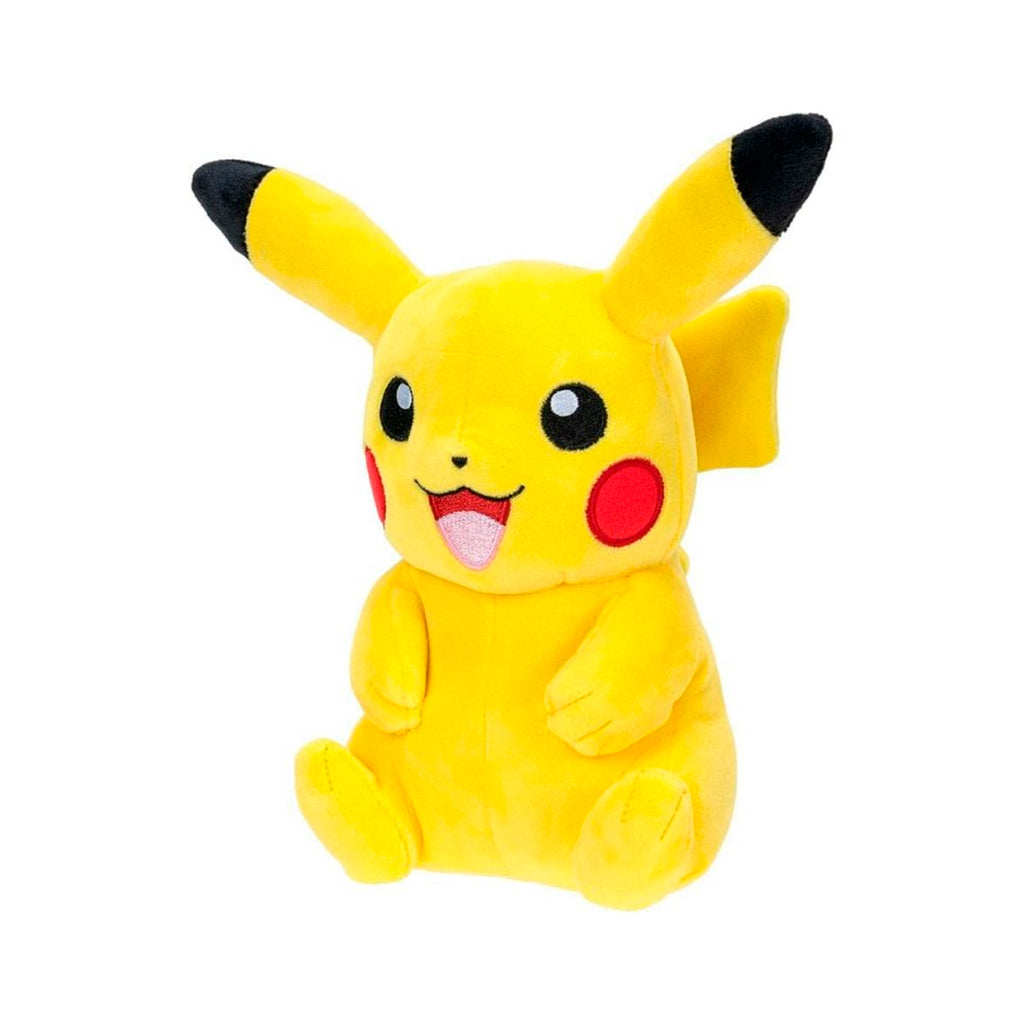 Pika soft Pikachu plush officially licensed Pokémon stuffed animal for children. Ultra-soft hypoallergenic plush toy with safety embroidered eyes and features. Perfect hugging size for toddlers ages 0-8 years, educational emotional development toy, sensory comfort friend. Best birthday Christmas holiday gift for Pokémon fans boys girls, machine washable durable construction. 